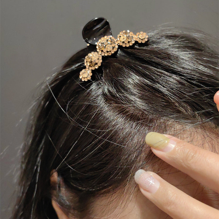 7cm Crystal Hair Claw Clip - Elegant Non-Slip Medium French Hair Jaw Barrettes for Women, Strong Hold Hairpins & Styling Accessories for Thick and Thin Hair