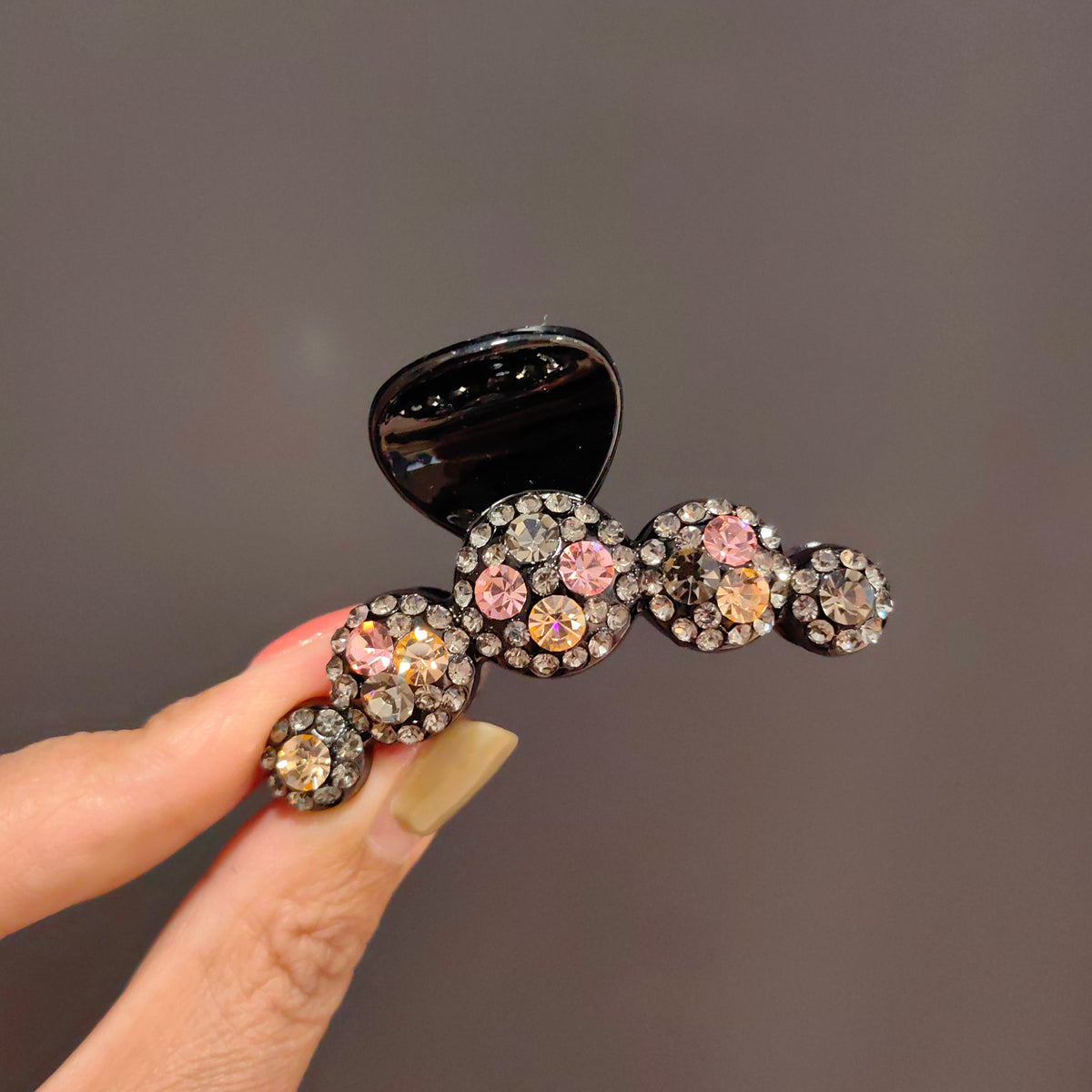 7cm Crystal Hair Claw Clip - Elegant Non-Slip Medium French Hair Jaw Barrettes for Women, Strong Hold Hairpins & Styling Accessories for Thick and Thin Hair