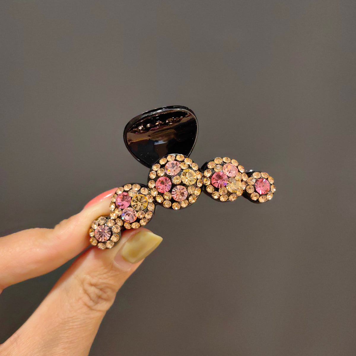 7cm Crystal Hair Claw Clip - Elegant Non-Slip Medium French Hair Jaw Barrettes for Women, Strong Hold Hairpins & Styling Accessories for Thick and Thin Hair
