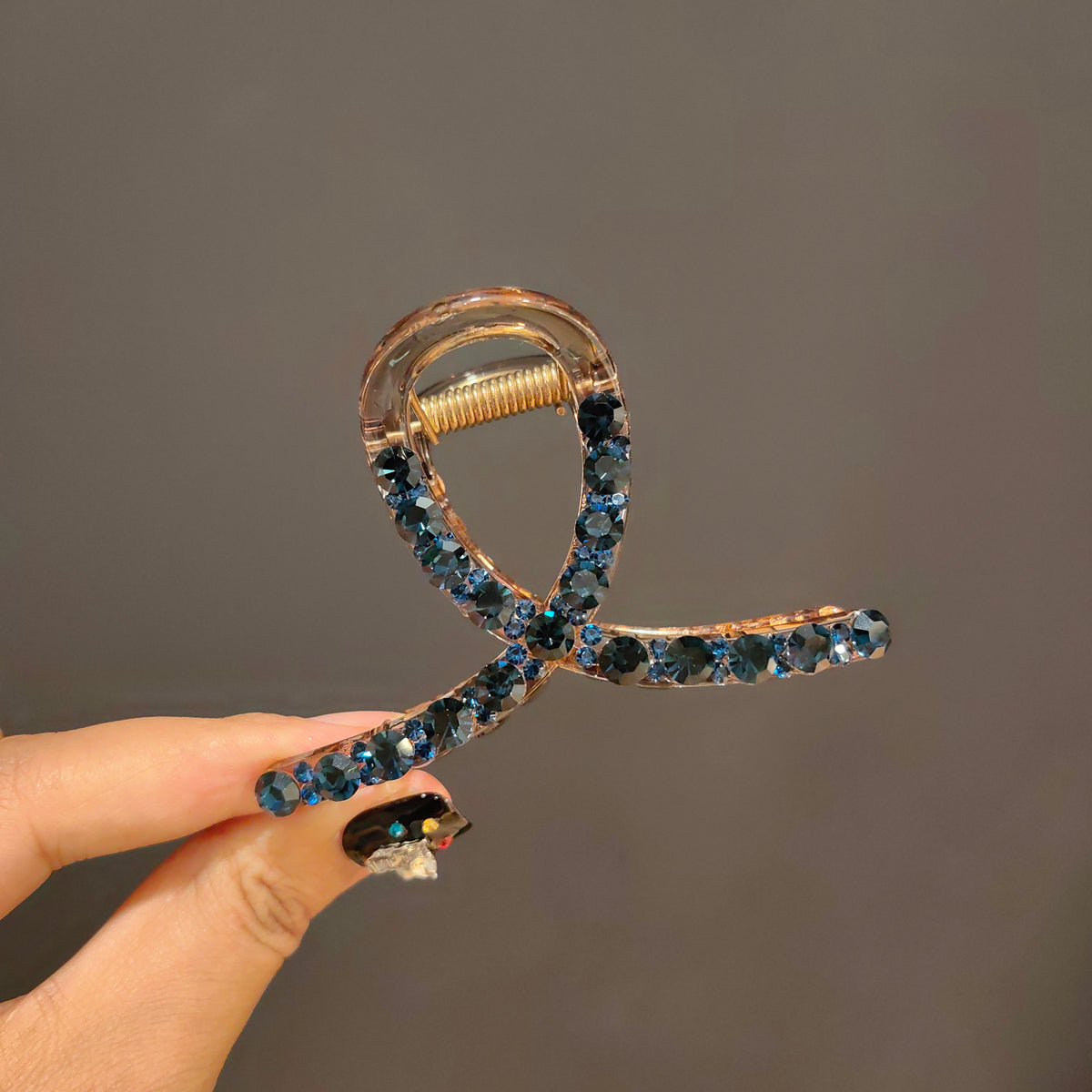 French Crystal Hair Claw Clip - Sparkling Non-Slip Rhinestone Barrette