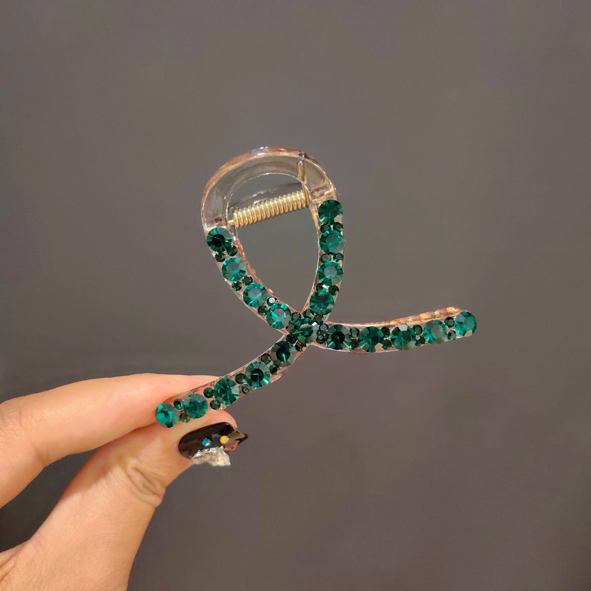 French Crystal Hair Claw Clip - Sparkling Non-Slip Rhinestone Barrette