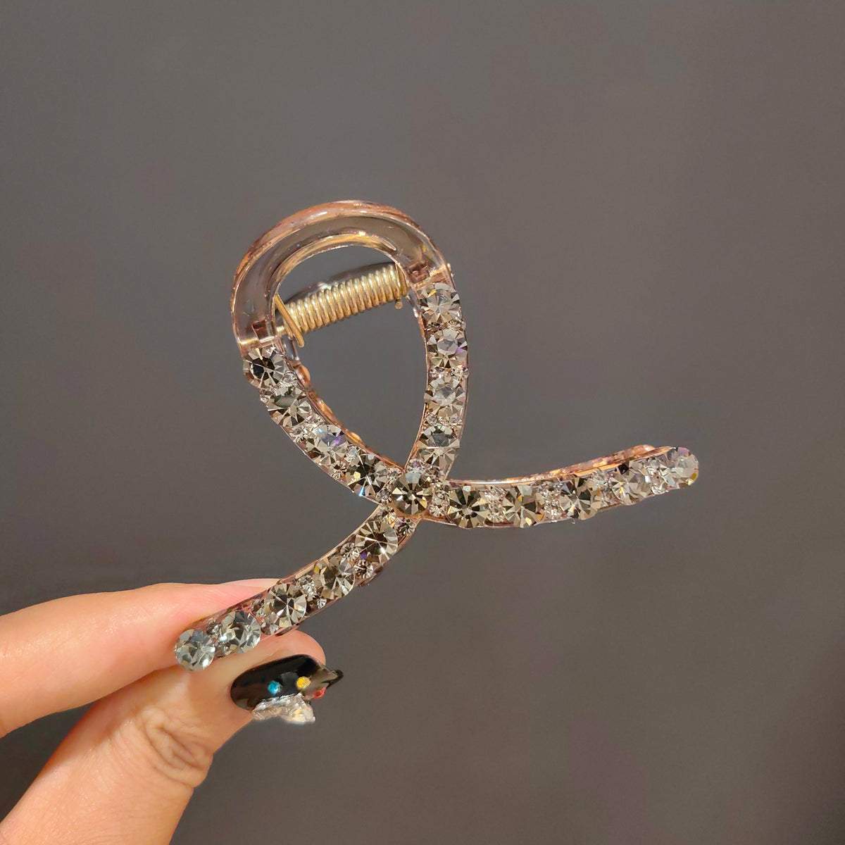 French Crystal Hair Claw Clip - Sparkling Non-Slip Rhinestone Barrette
