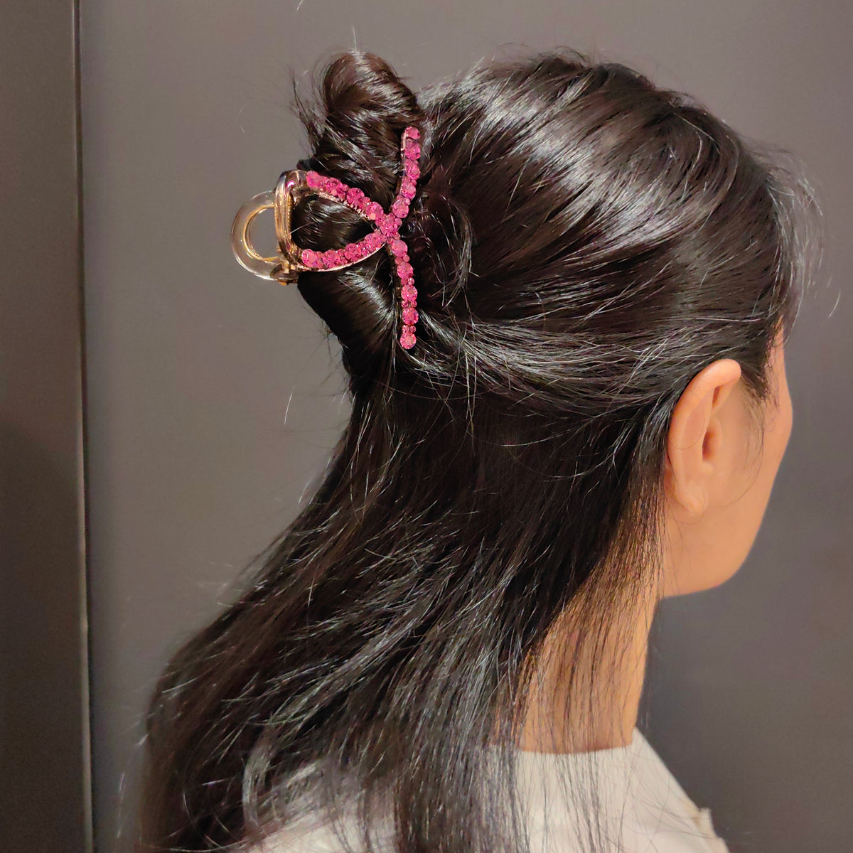 French Crystal Hair Claw Clip - Sparkling Non-Slip Rhinestone Barrette