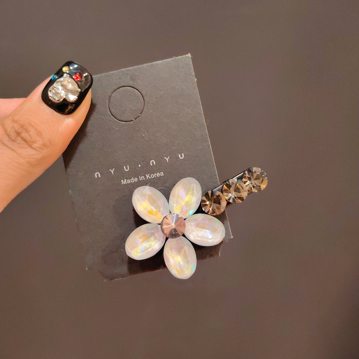 Flower Crystal Hair Claw Clip - Sparkling French Rhinestone Barrette