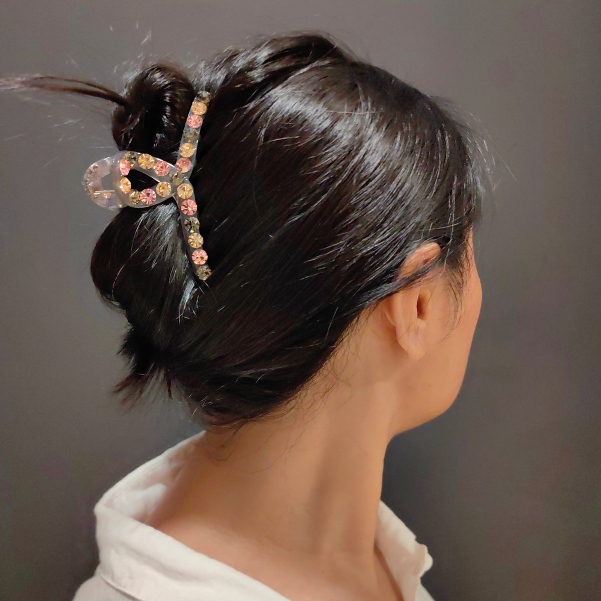 10cm Colorful Crystal Hair Claw Clip - Elegant Large French Jaw Clip