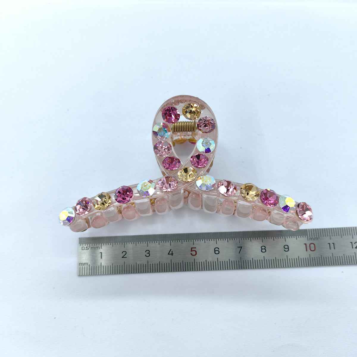10cm Colorful Crystal Hair Claw Clip - Elegant Large French Jaw Clip