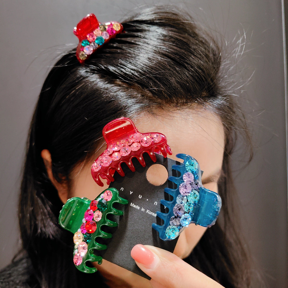 5cm Crystal Hair Claw Clip - Elegant Non-Slip Medium French Barrettes