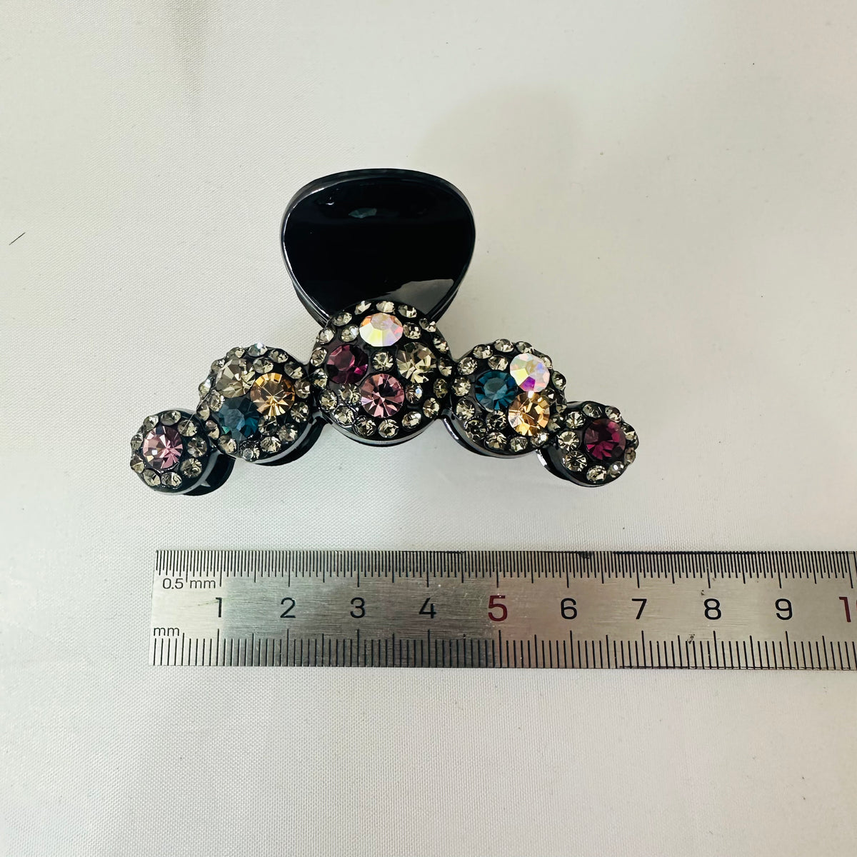 7cm Crystal Hair Claw Clip - Elegant Non-Slip Medium French Hair Jaw Barrettes for Women, Strong Hold Hairpins & Styling Accessories for Thick and Thin Hair