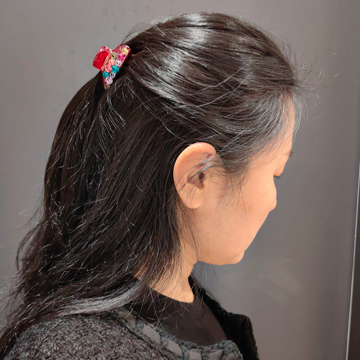 5cm Crystal Hair Claw Clip - Elegant Non-Slip Medium French Barrettes
