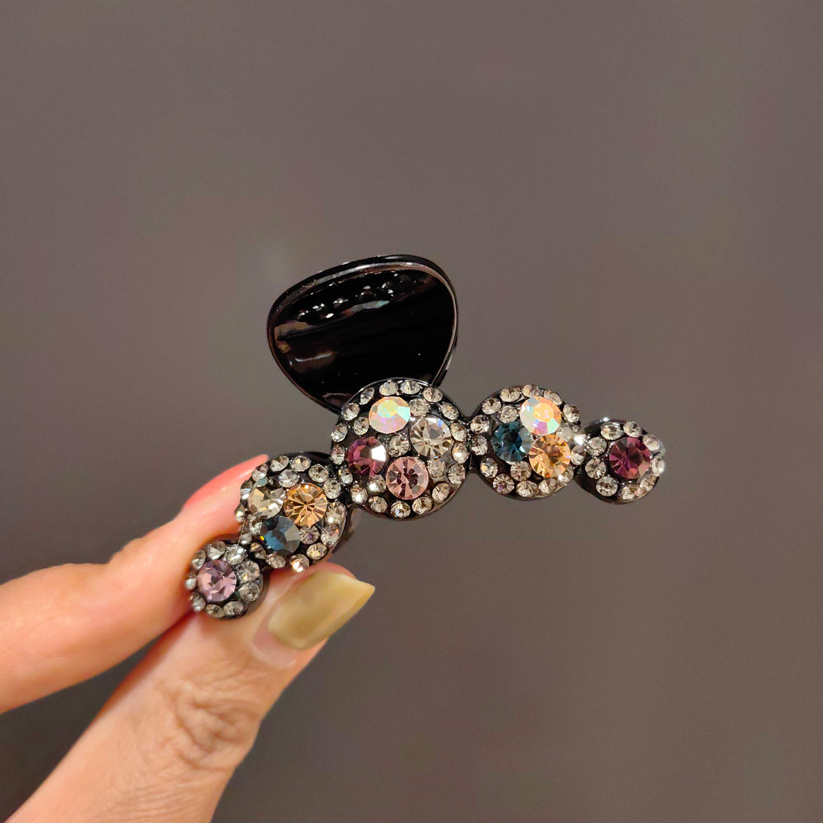 7cm Crystal Hair Claw Clip - Elegant Non-Slip Medium French Hair Jaw Barrettes for Women, Strong Hold Hairpins & Styling Accessories for Thick and Thin Hair