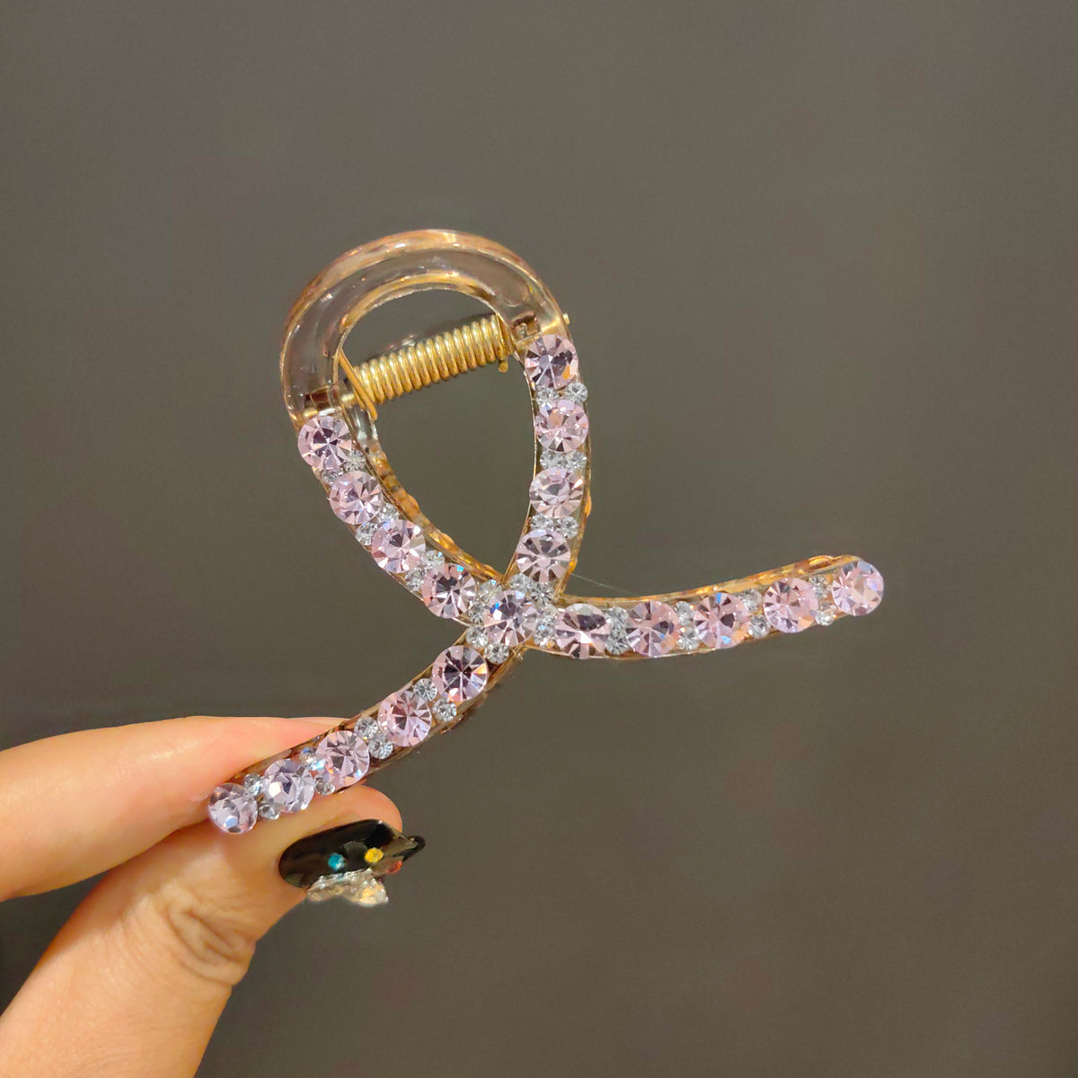 French Crystal Hair Claw Clip - Sparkling Non-Slip Rhinestone Barrette