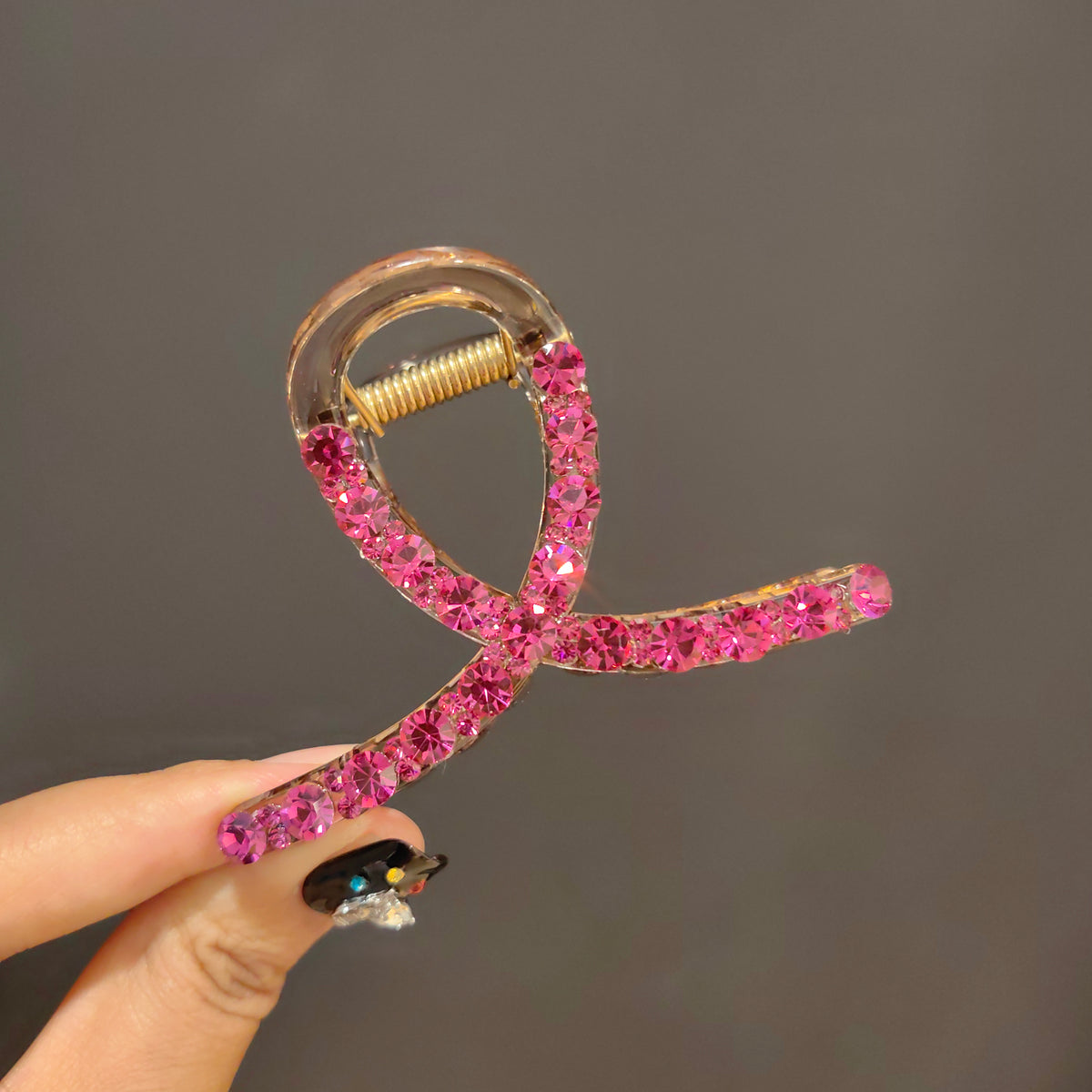 French Crystal Hair Claw Clip - Sparkling Non-Slip Rhinestone Barrette
