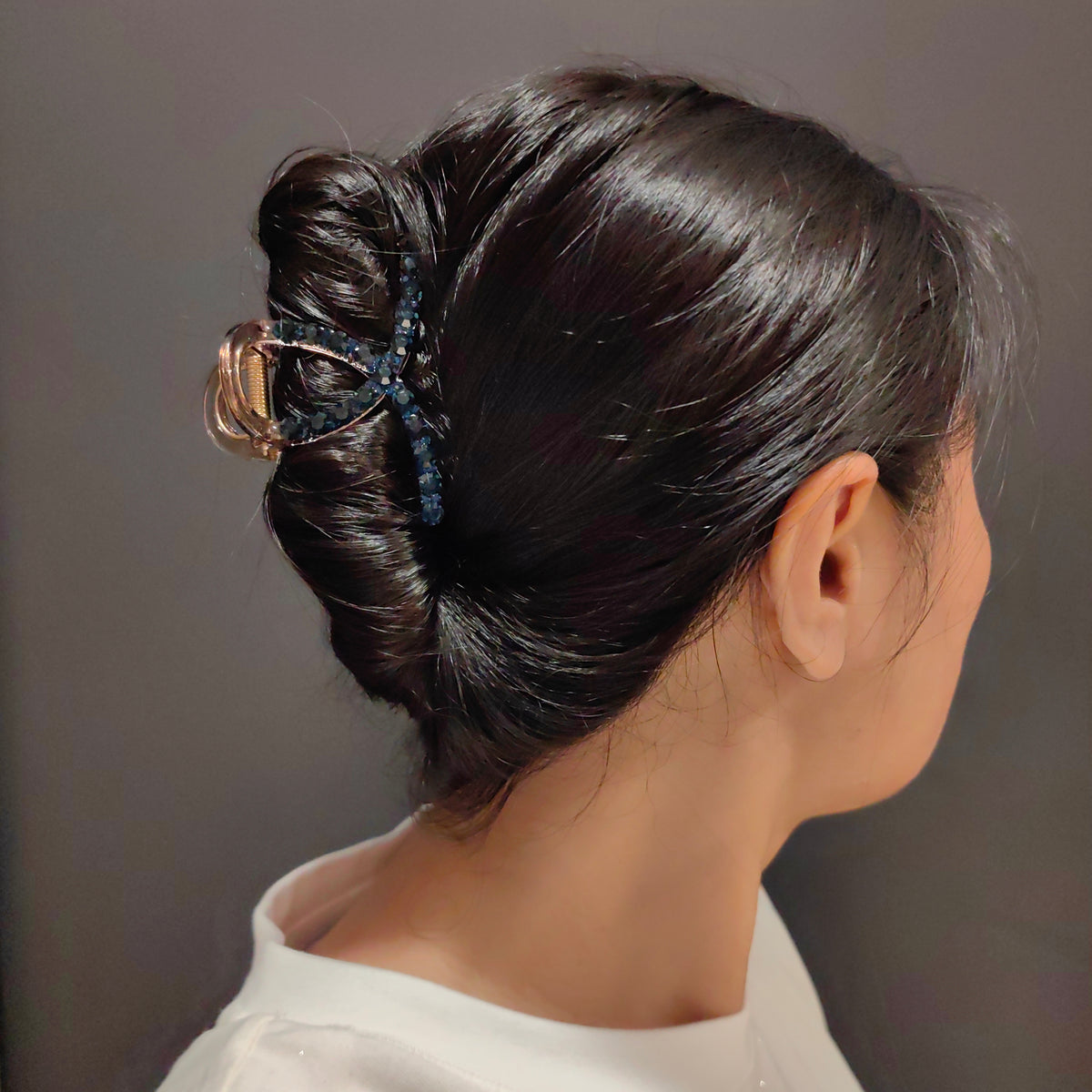 French Crystal Hair Claw Clip - Sparkling Non-Slip Rhinestone Barrette
