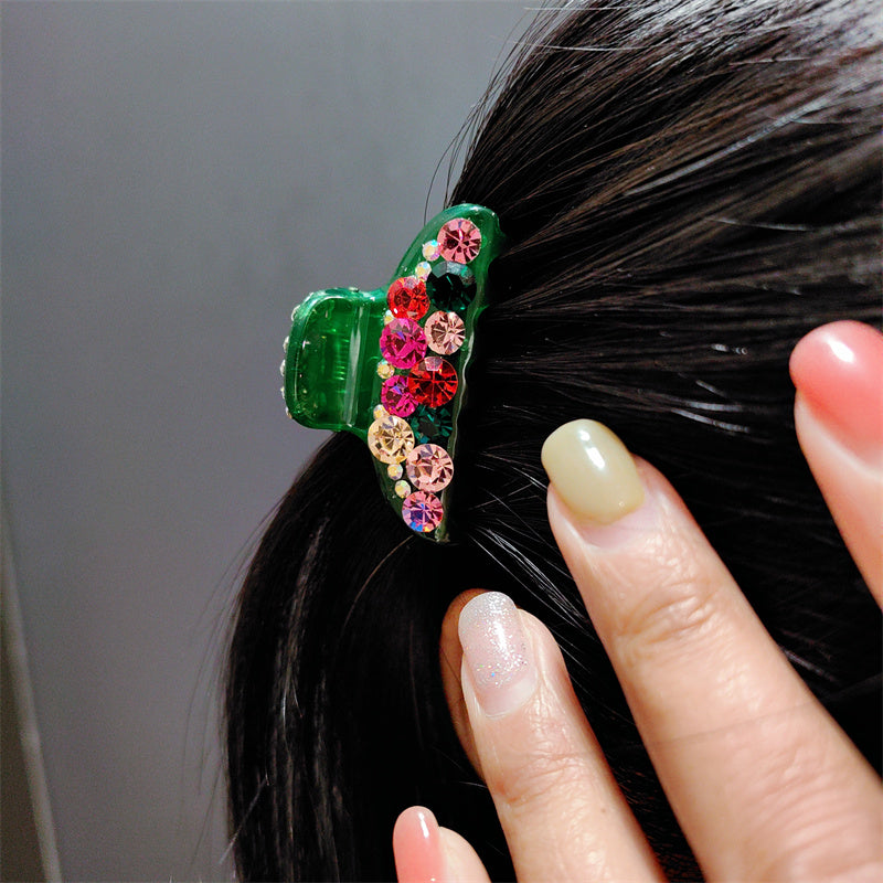 5cm Crystal Hair Claw Clip - Elegant Non-Slip Medium French Barrettes