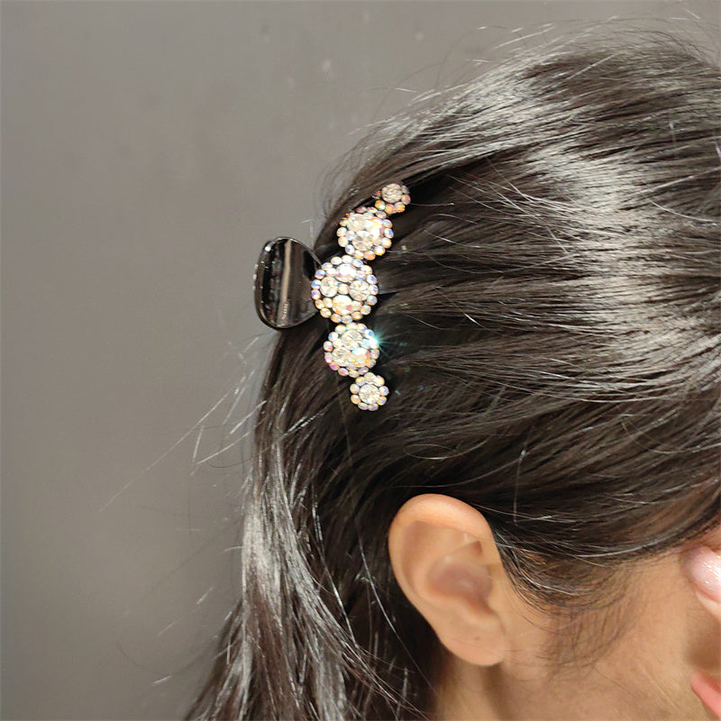 7cm Crystal Hair Claw Clip - Elegant Non-Slip Medium French Hair Jaw Barrettes for Women, Strong Hold Hairpins & Styling Accessories for Thick and Thin Hair